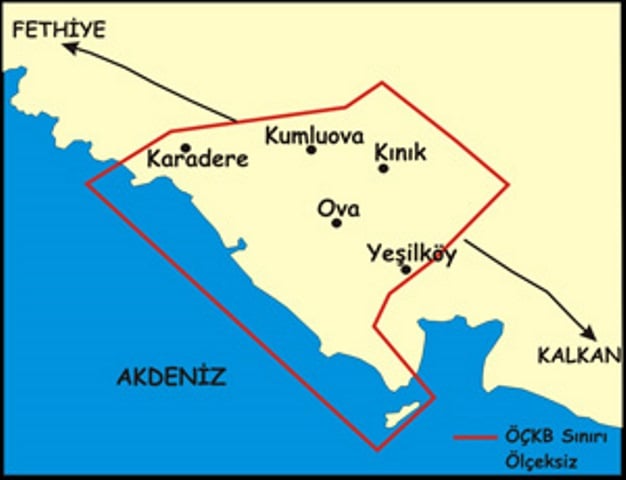 Patara Öçk Bölgesi, Antalya Ve Muğla Illerinin Sınırları Içerisidne Yer Alıyor