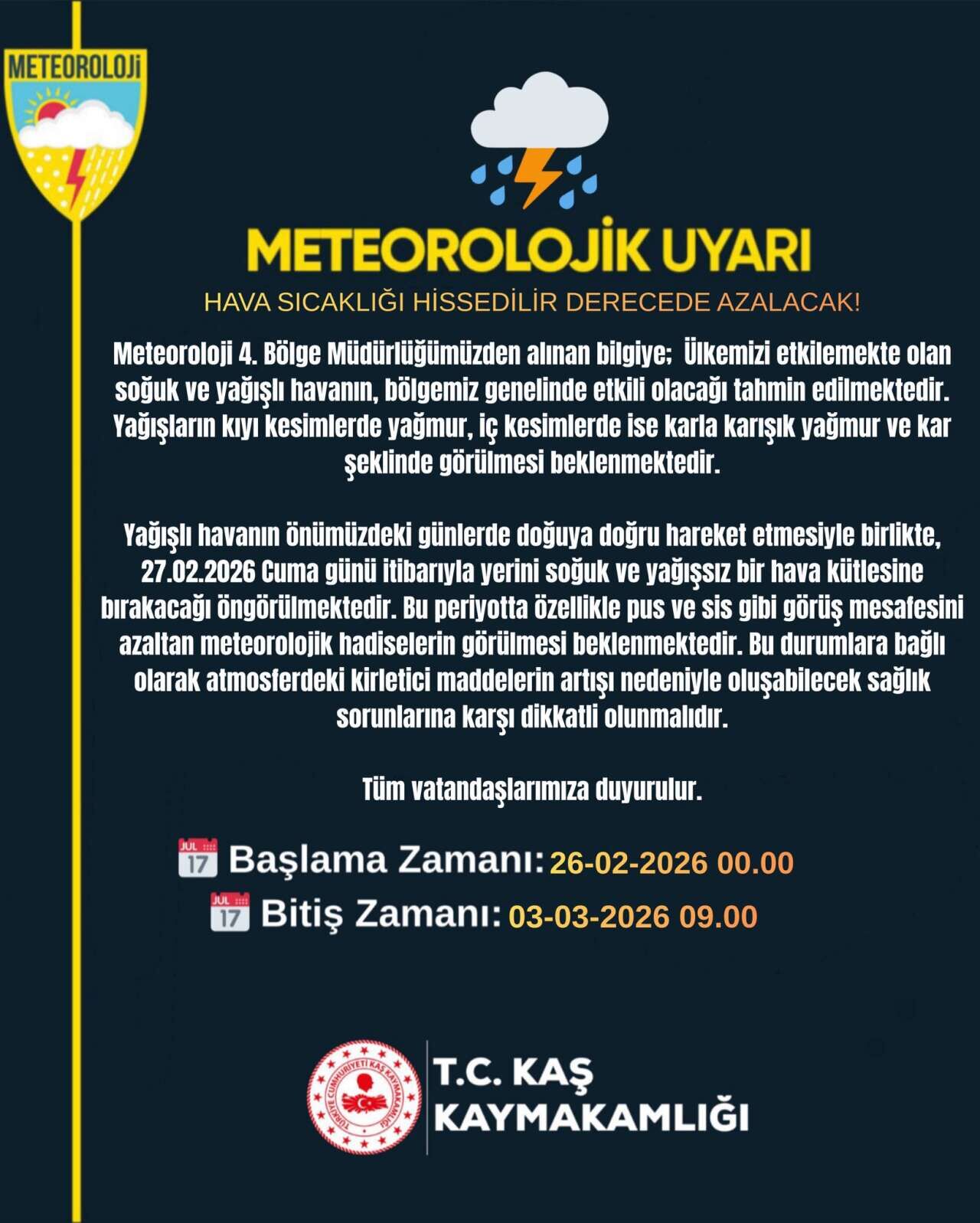 Kas Ve Cevresi Icin Kritik Uyari Sicakliklar Sert Dusuyor