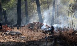 Antalya'da ormana düşen hava aracı  yangına neden oldu