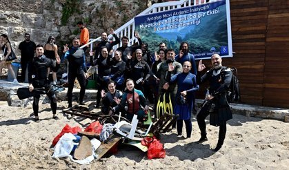 Mermerli Plajı’nda deniz dibi temizliği yapıldı