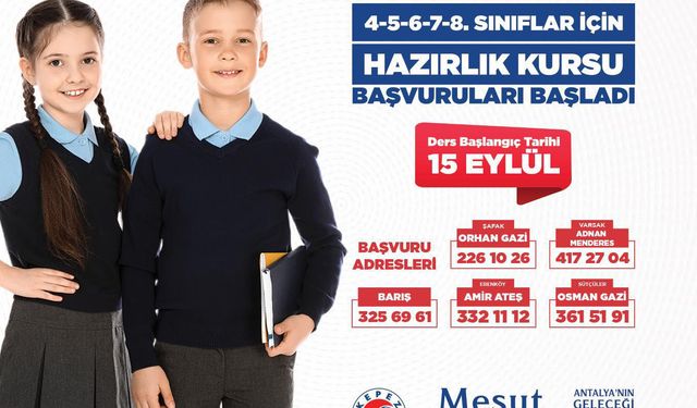 Kepez’in YKS ve Destek Eğitim Kursları 15 Eylül’de başlıyor