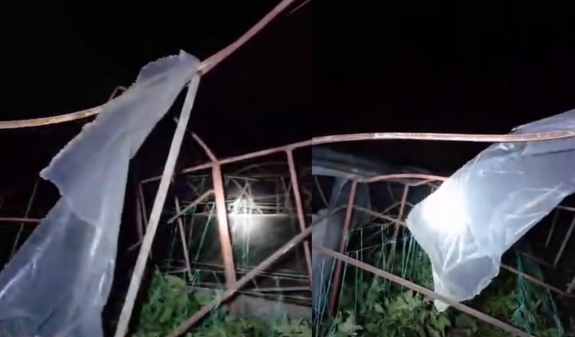 Finike Saklısu’da hortum seralara zarar verdi