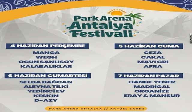 Antalya’da 4 günlük müzik festivali başlıyor