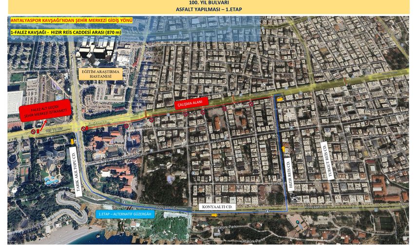 Antalya'nın hangi işlek caddesi Pazar günü kapanıyor?