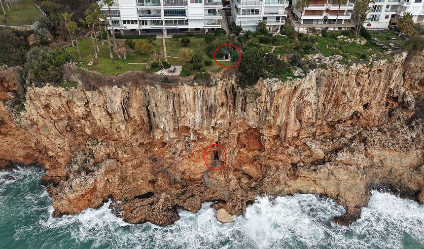 Falezlerdeki kaçak yapıya mühür