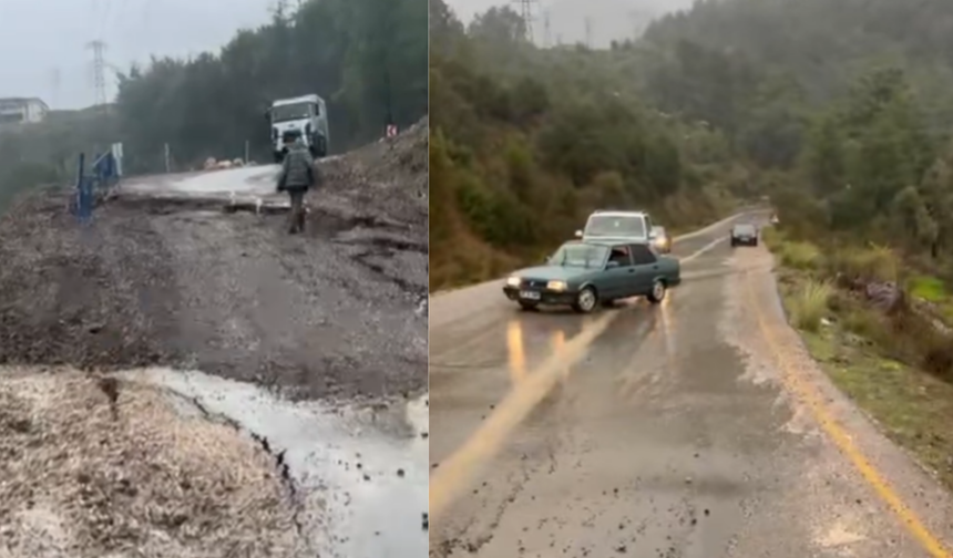 Kemer’i sağanak vurdu, Çıralı yolunda heyelan yeniden aynı noktada