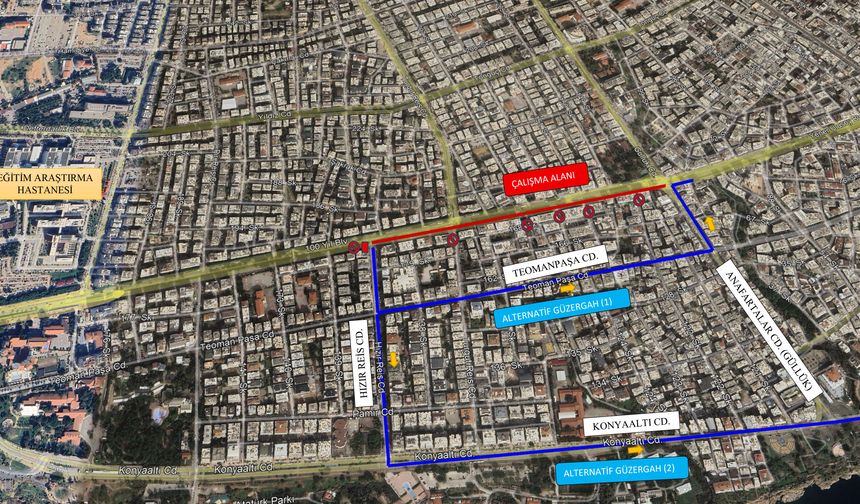 Antalya’da 100. Yıl Bulvarı  trafiğe kapanıyor