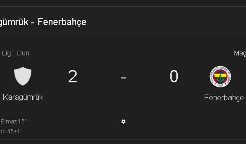 Fenerbahçe Karagümrük maçı özeti
