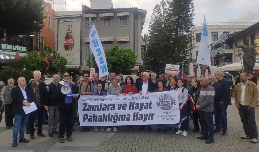 Elektrik ve doğalgaz zammına Antalya'dan protesto