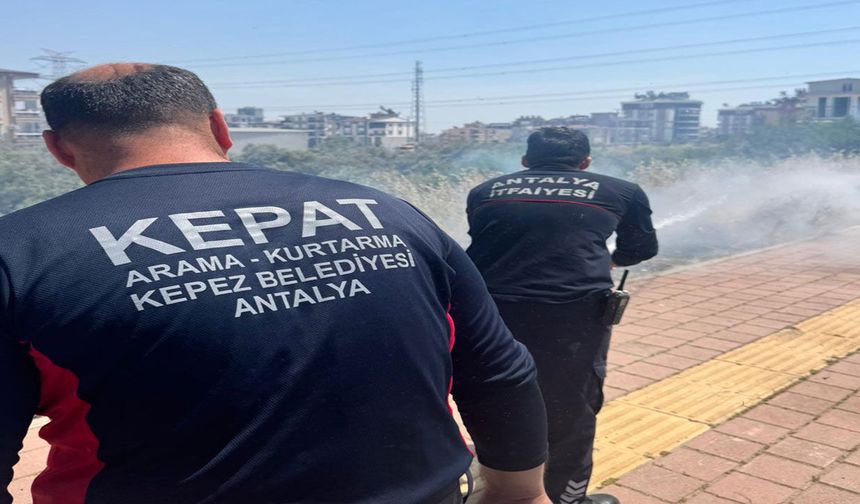 KEPAT ekibinden yangına ilk müdahale